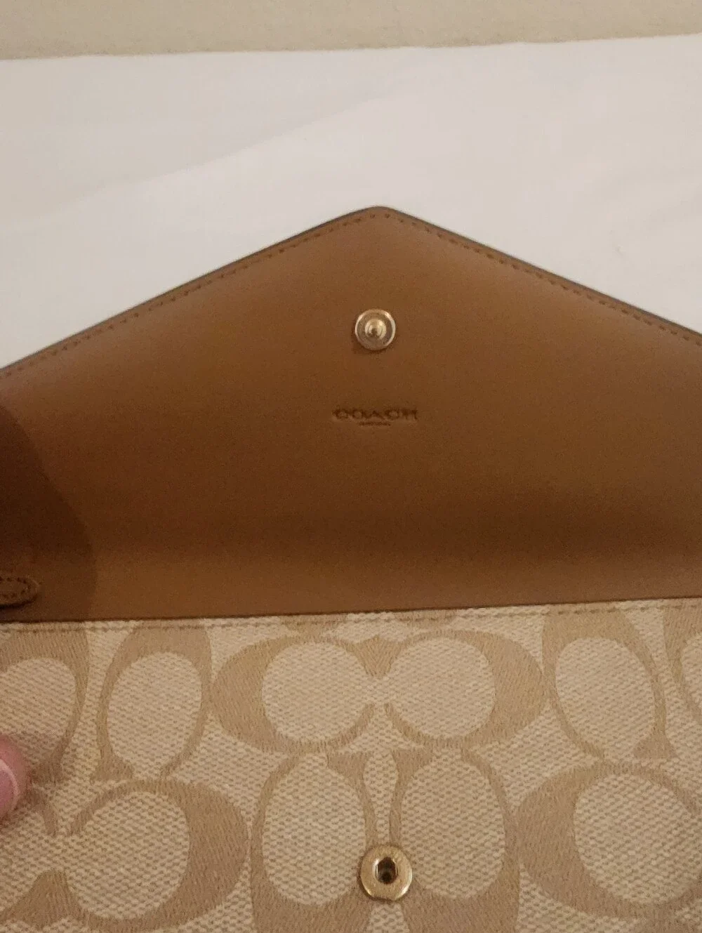 Coach Travel Envelope Wallet Wristlet Signature Canvas C1962 – Like New